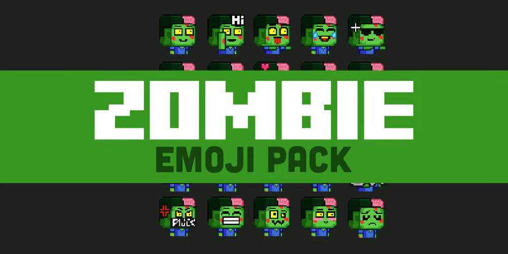 Minecraft Zombie Emoji Pack